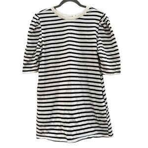 Ellison Women's 100% Cotton White Stripe Mini Dress Size Large